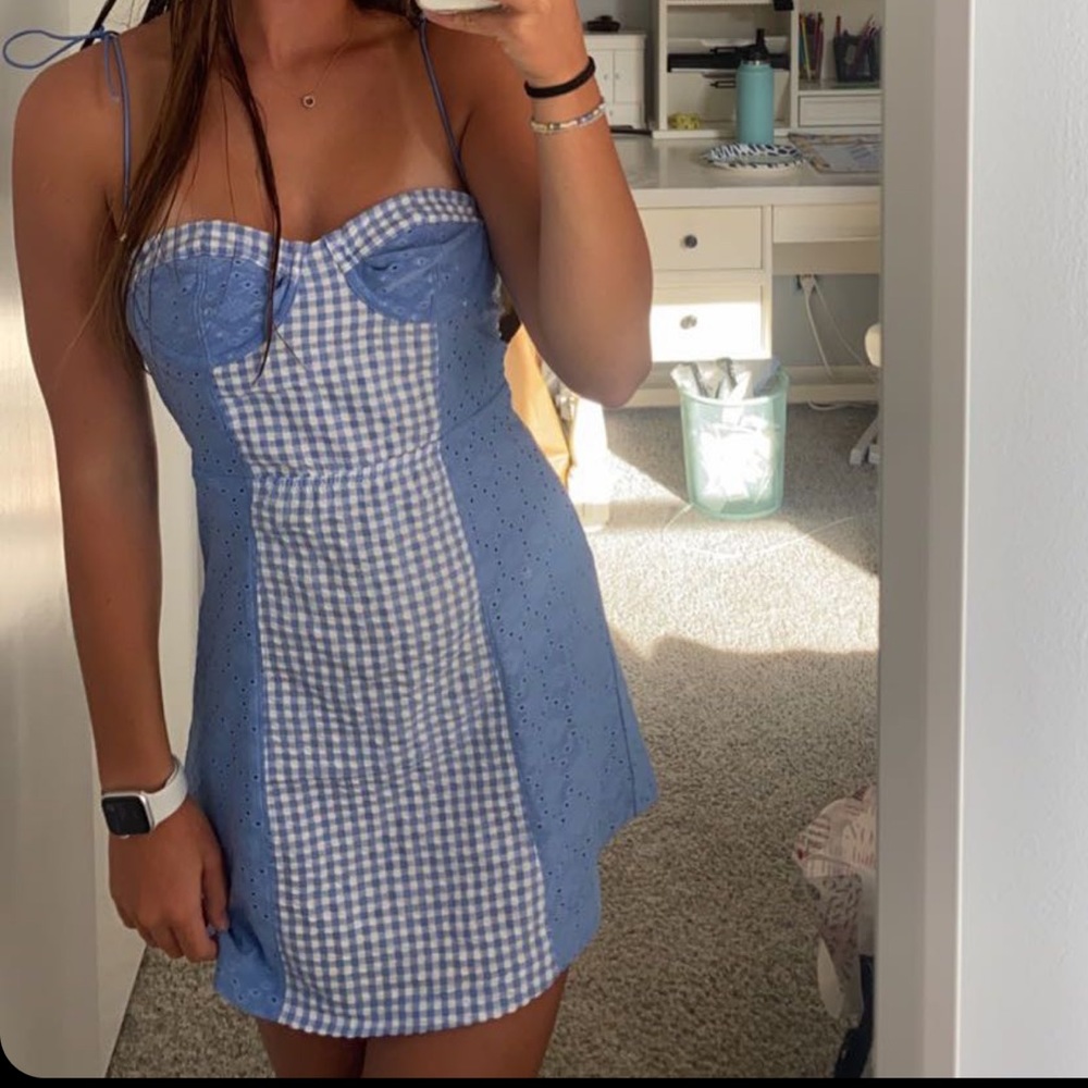 Urban outfitters felicity eyelit bustier mini dress